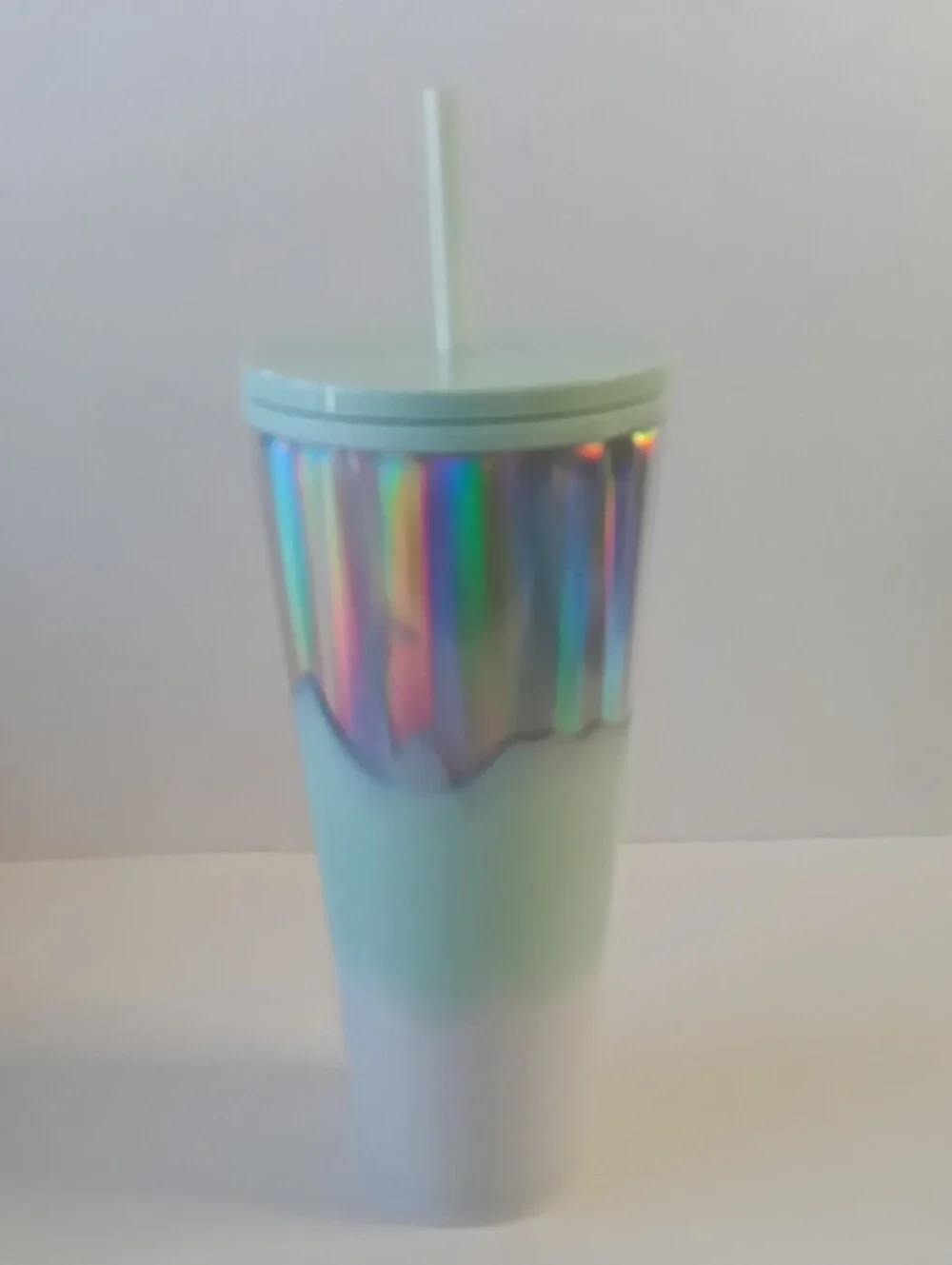 Starbucks 2020 Iridescent Rainbow Tumbler with Mint Accents 24oz